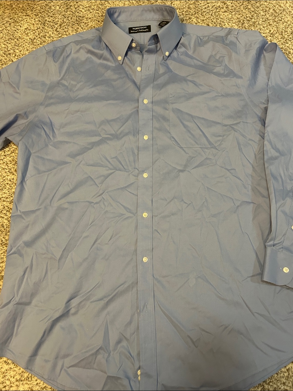 Nordstrom Men’s Light Blue Button-Down Dress Shirt WoRN ONCE